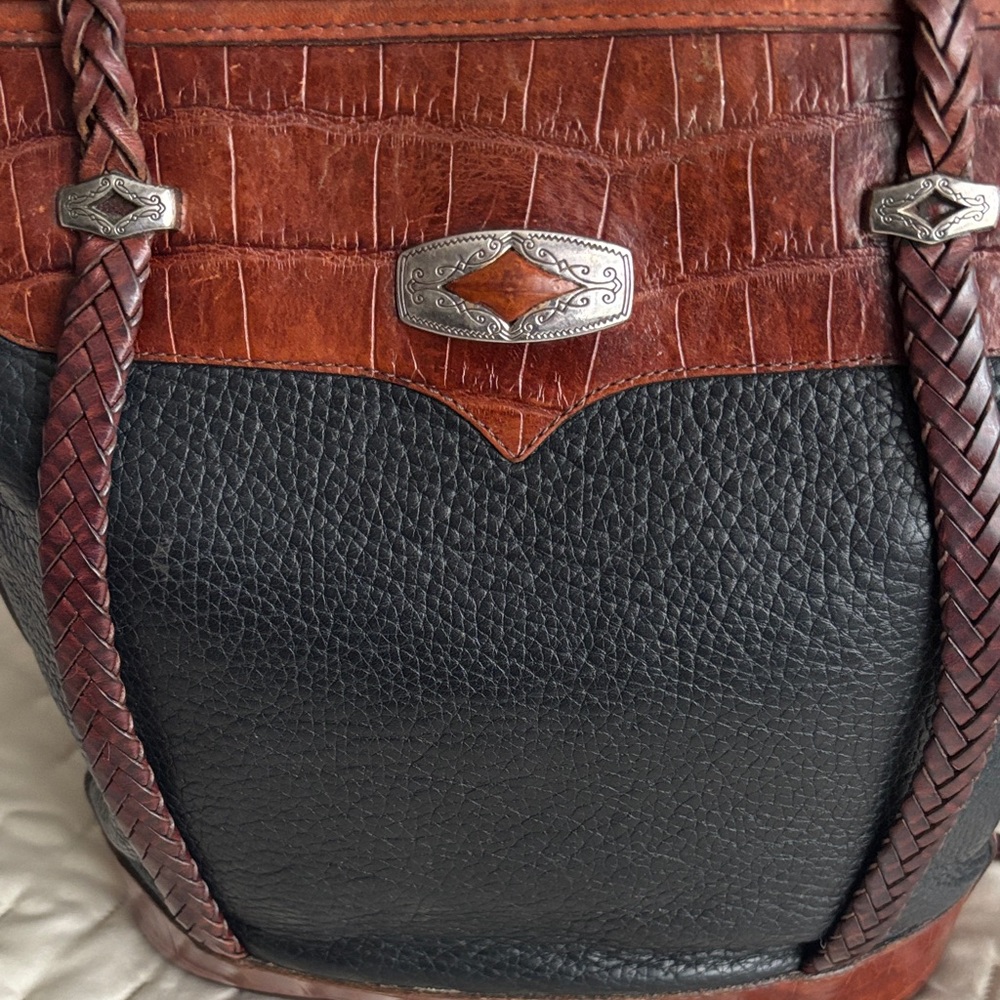 Brighton Black and Brown Textured Tote - Picture 9 of 14